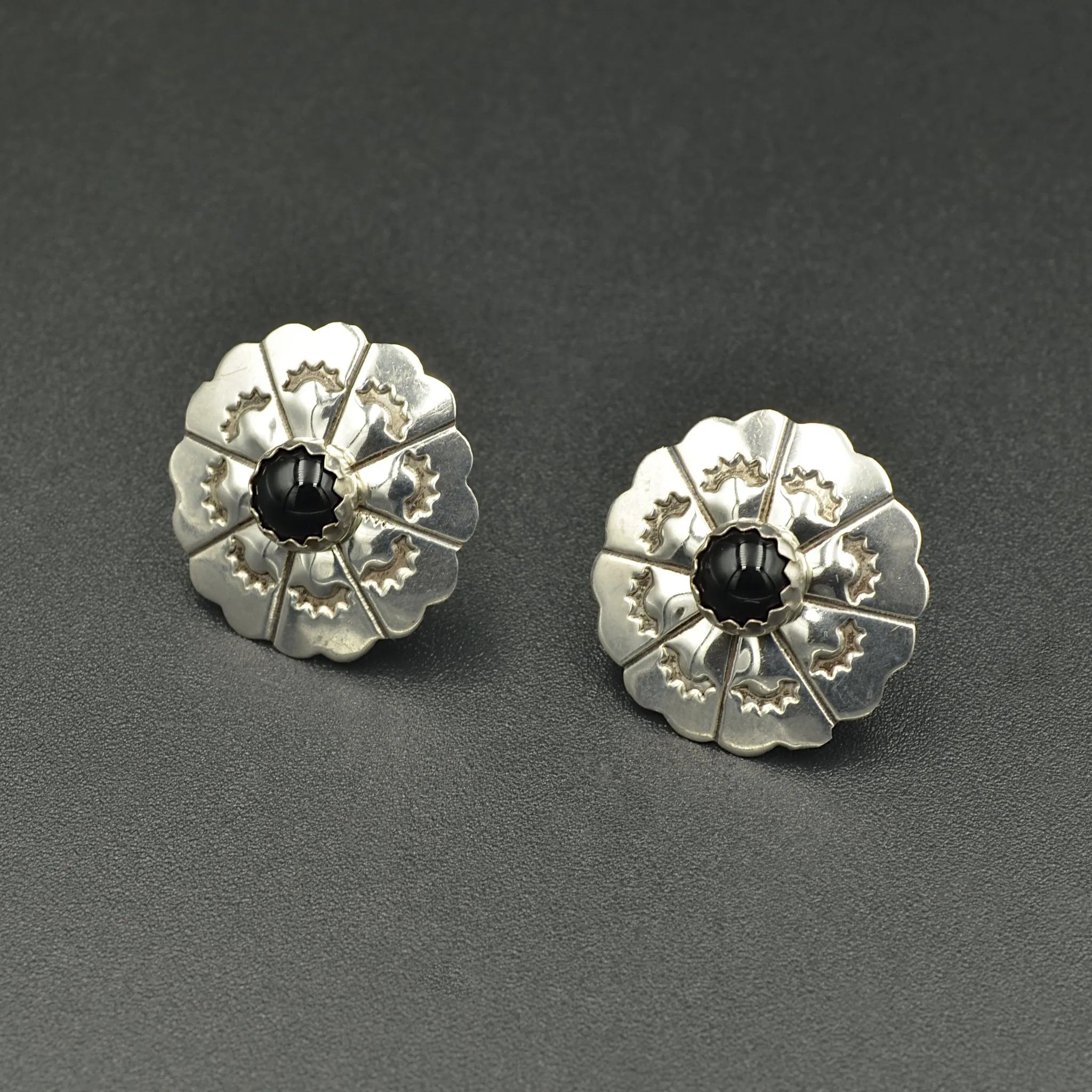 Black Onyx and Silver Convertible Earrings