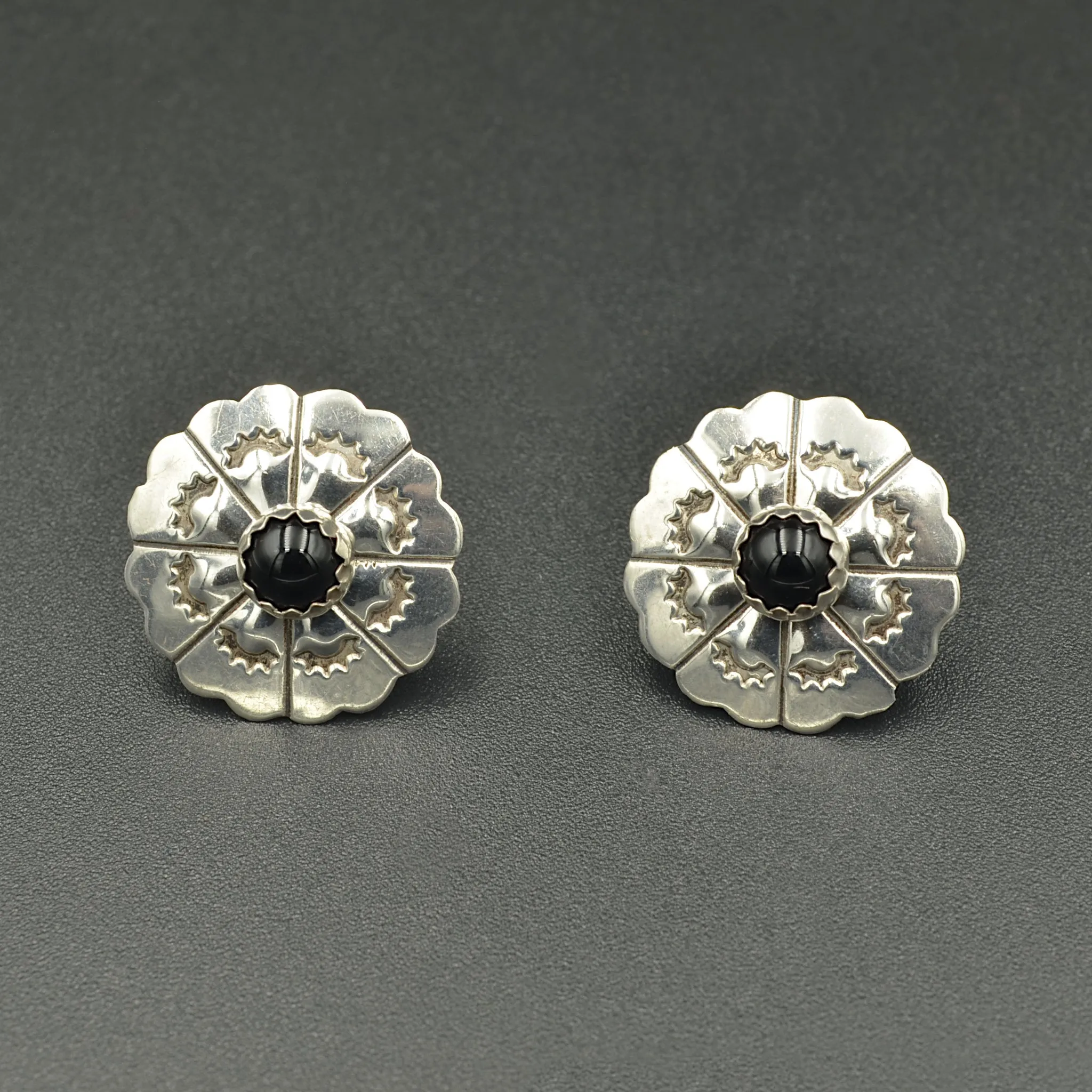 Black Onyx and Silver Convertible Earrings