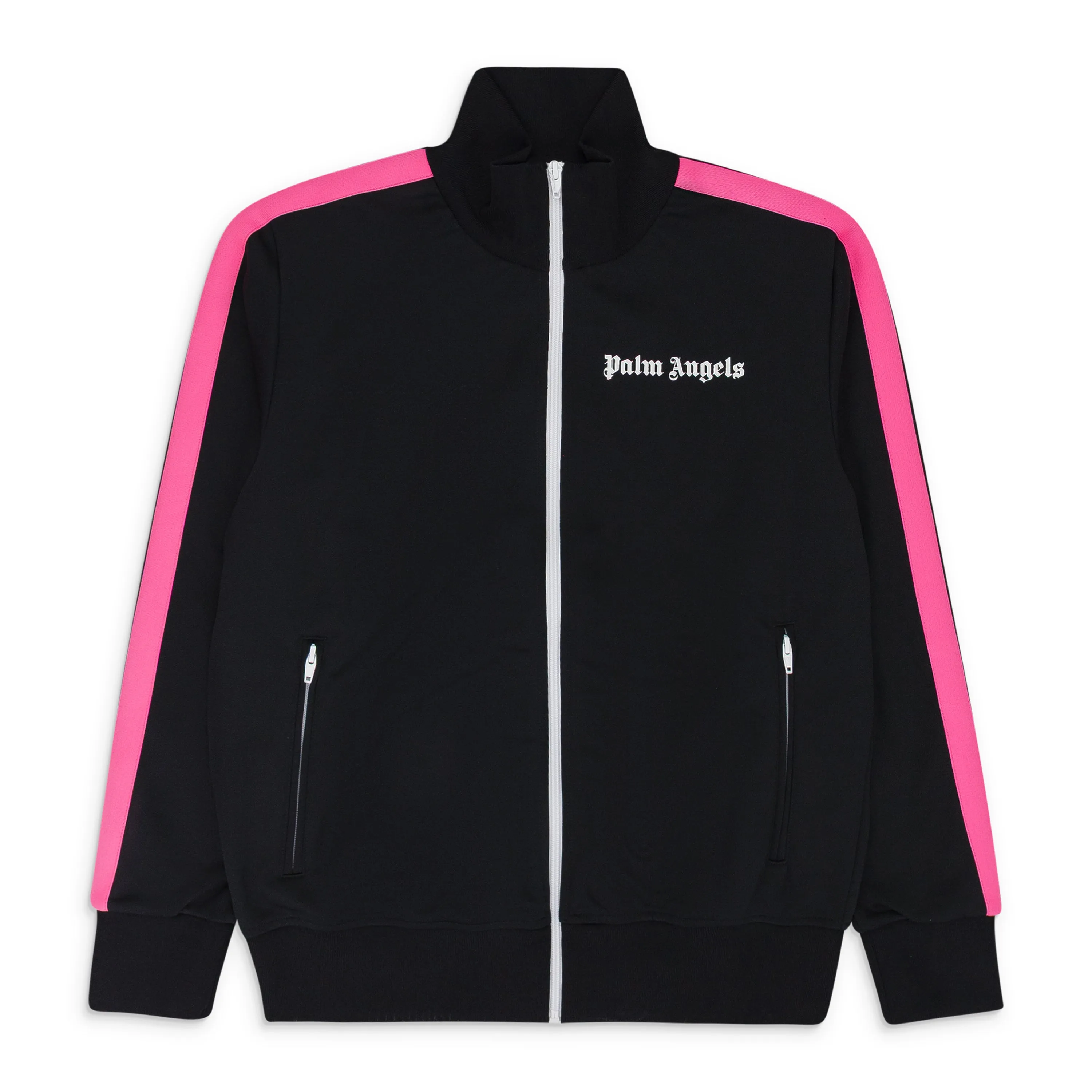 BLACK WITH PINK STRIPE ON SIDES TRACK JACKET