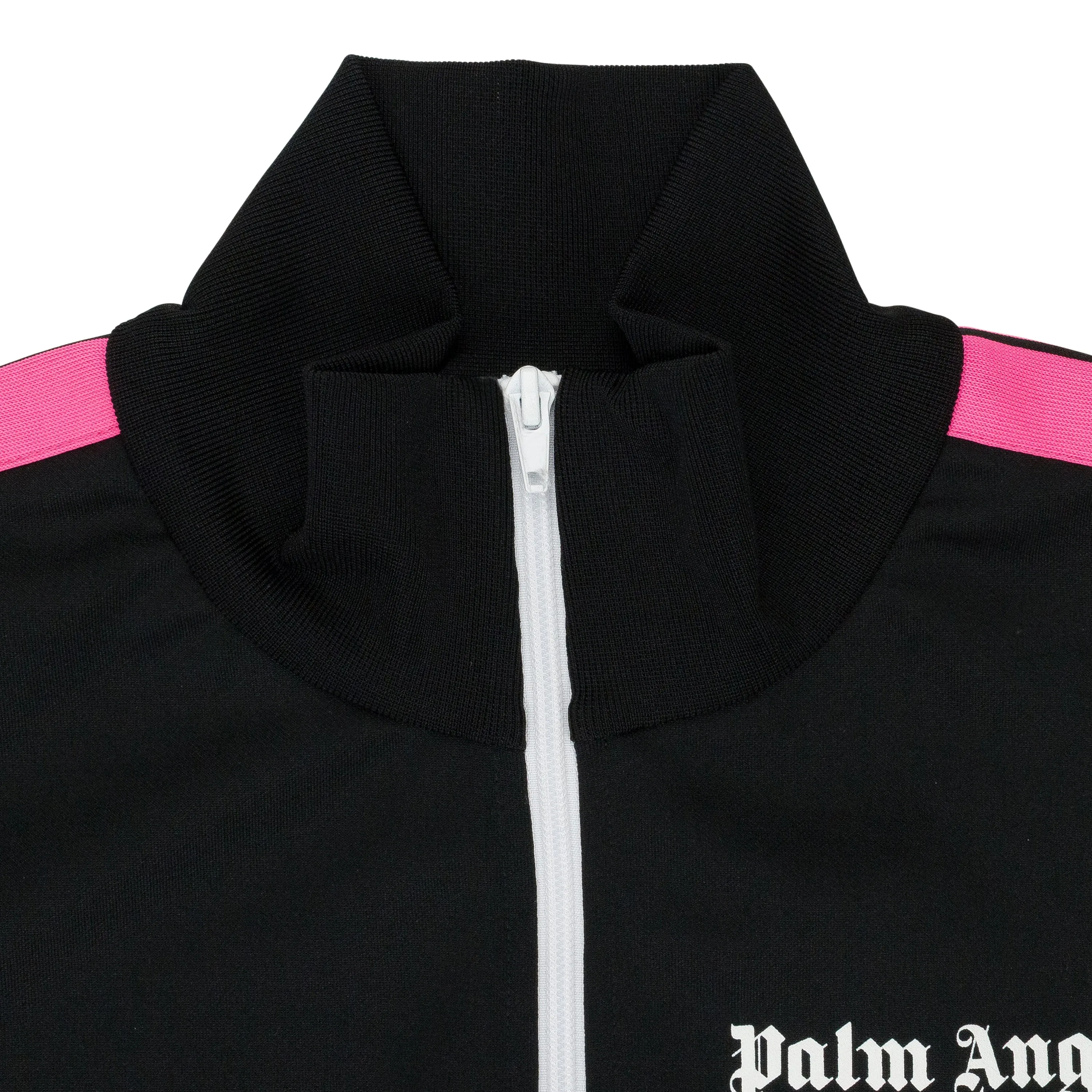 BLACK WITH PINK STRIPE ON SIDES TRACK JACKET