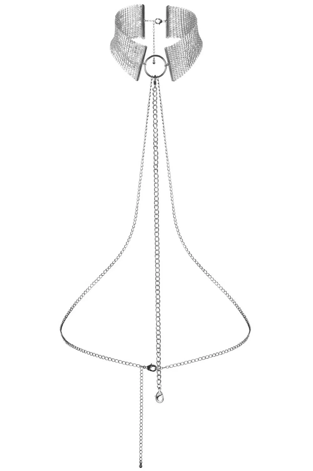 Dsir Mtallique Metallic Mesh Chain Collar Silver