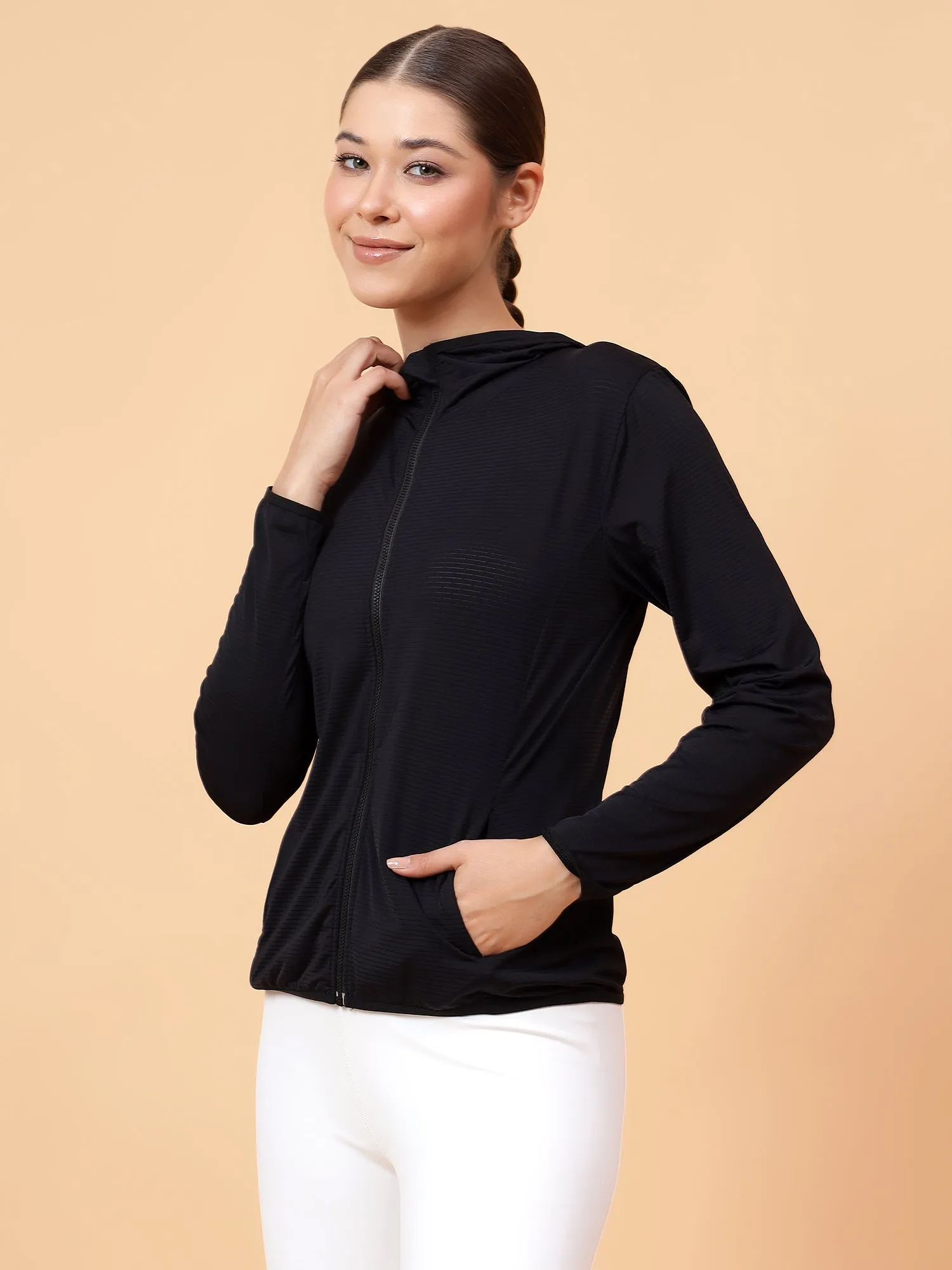 Fitkin Women Black Shape You Performance Jacket