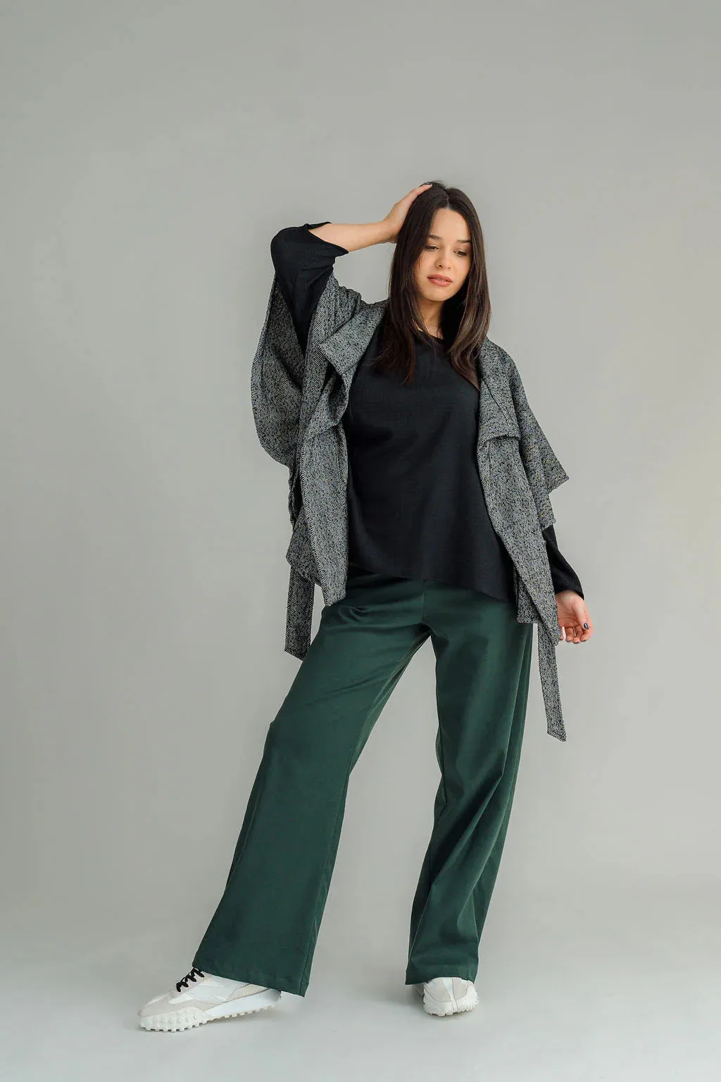 Go-To-Cape - Black Herringbone