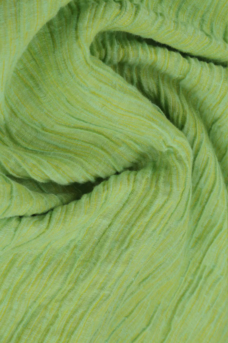 Loose Crinkled Lime Silk Shirt