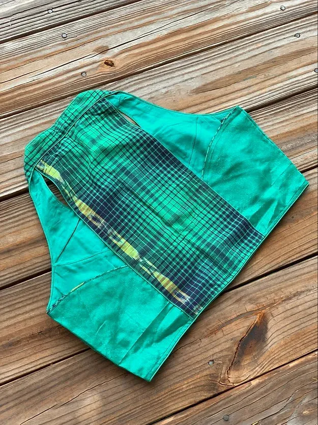 Readymade Sea Green Designer Cotton Silk Blouse
