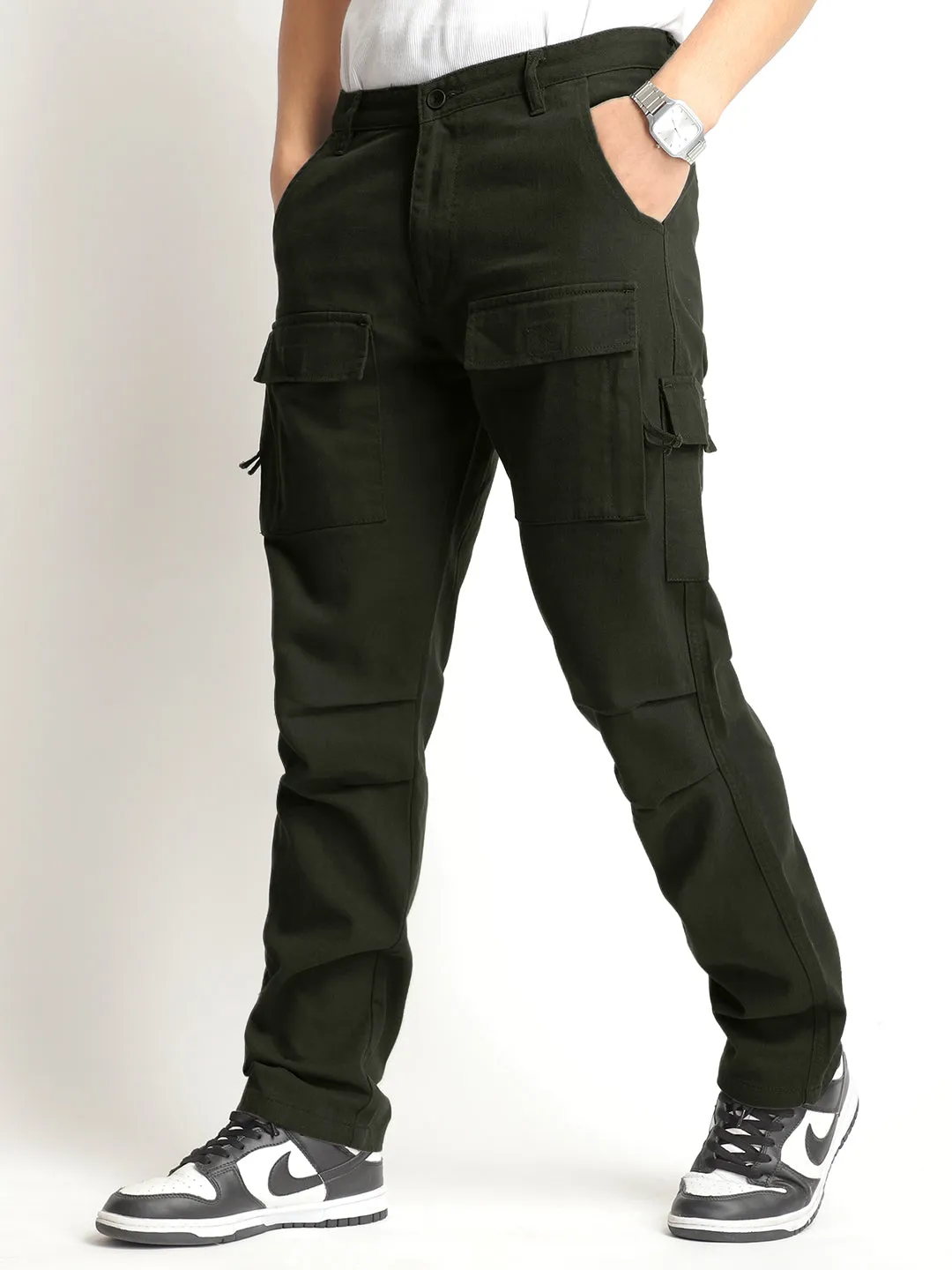 Riverside Dark Grey Cotton Pus Size Cargo