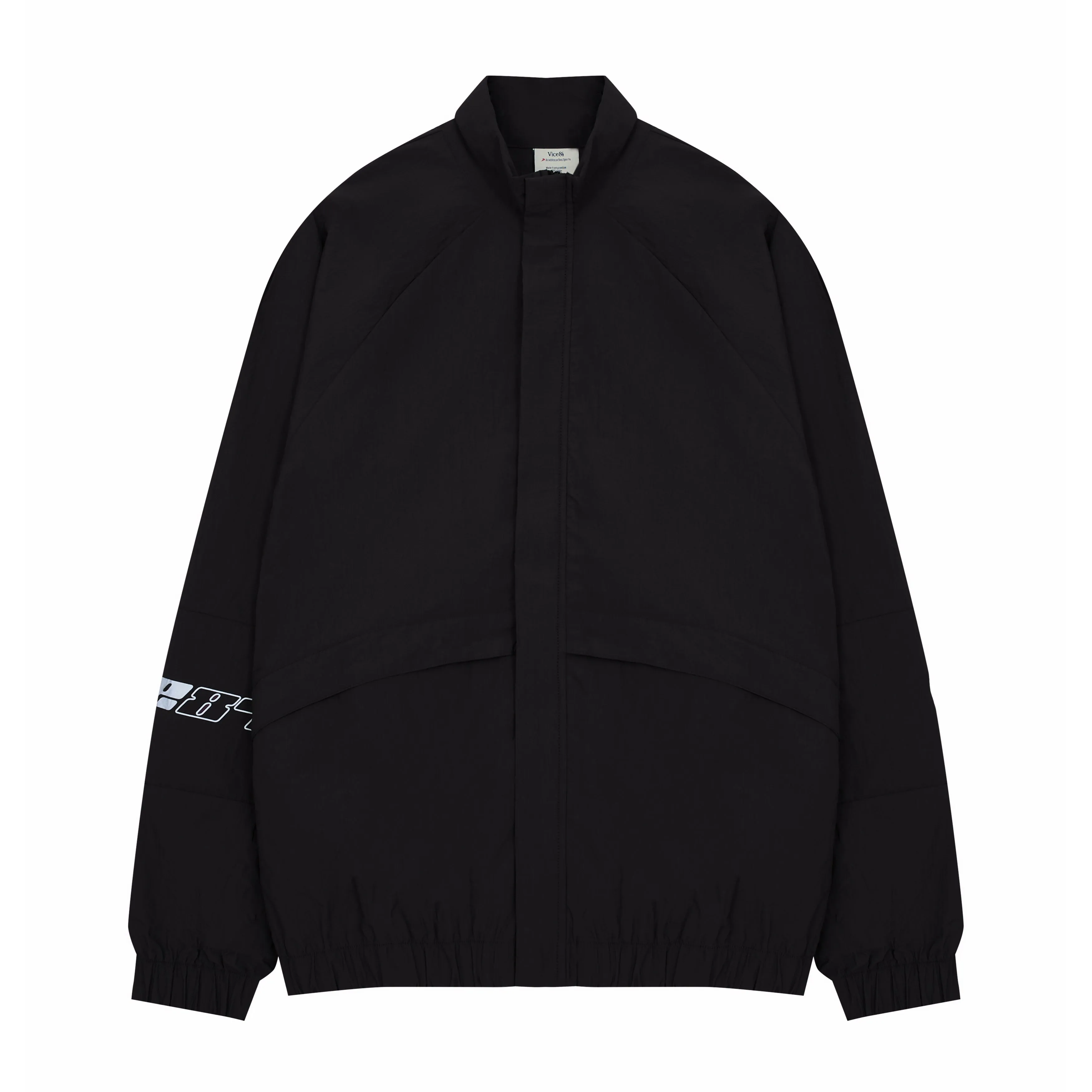 Vice 84 'Reflective Racer' Nylon Track Jacket - Black