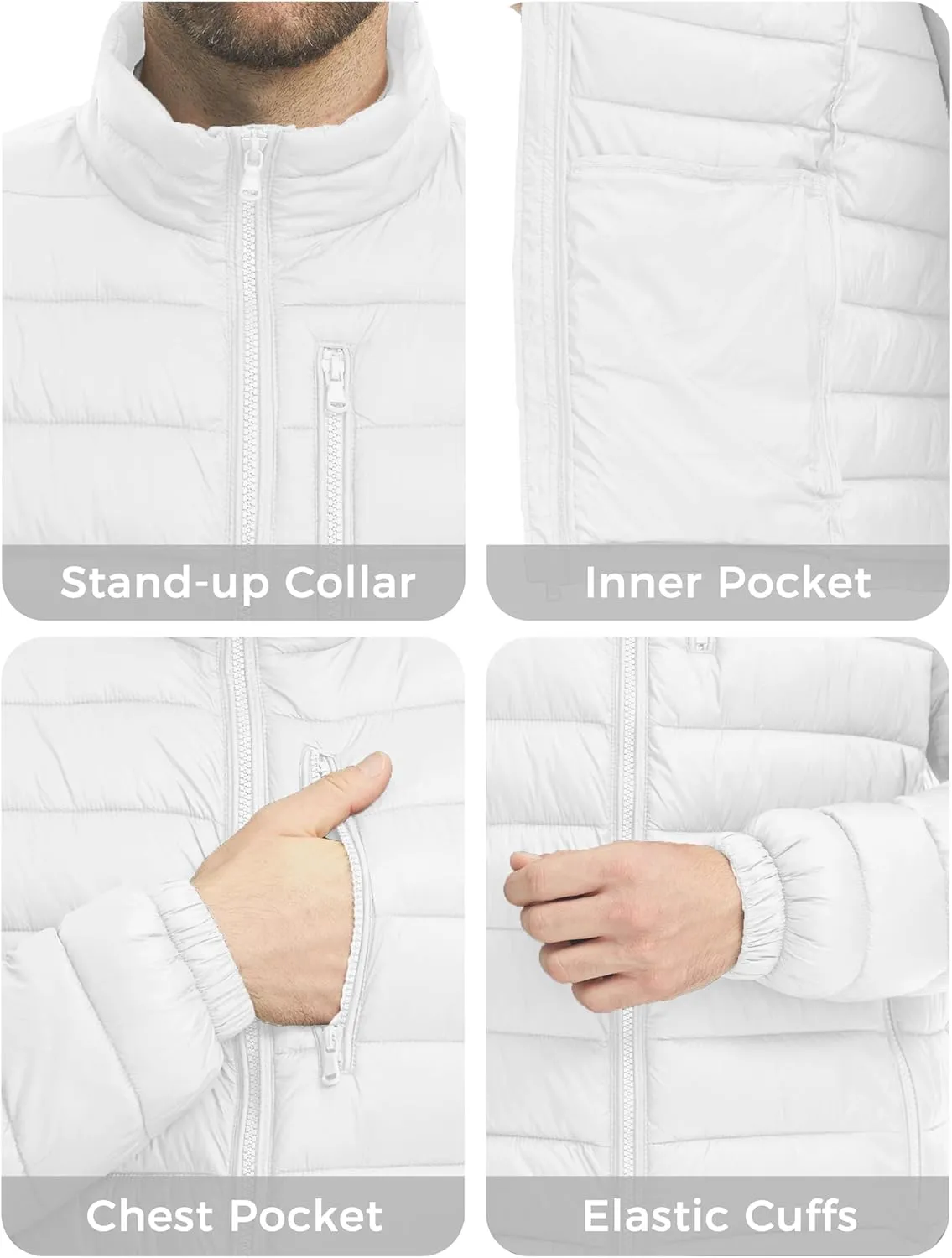 wantdo Men's Lightweight Puffer Jacket Warm Winter Jacket Windproof Winter Coat (Regular and Big)