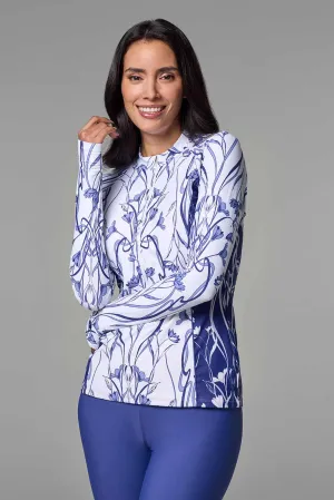 Women's Escalante Zip Rash Guard | Future Dusk Colorblock